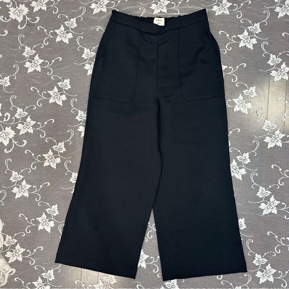 Aritzia Wilfred Boissier Wide Leg Crop Pant In Black Sz Medium - Picture 6 of 13